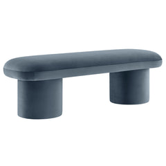 Orla Cadet Blue Performance Velvet Bench - Ornate Home