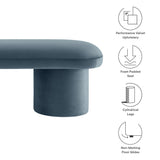 Orla Cadet Blue Performance Velvet Bench - Ornate Home