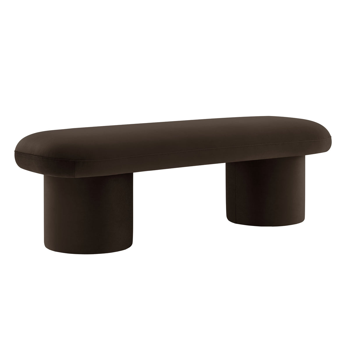 Orla Chocolate Brown Performance Velvet Bench - Ornate Home
