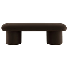 Orla Chocolate Brown Performance Velvet Bench - Ornate Home