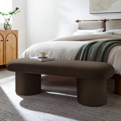 Orla Chocolate Brown Performance Velvet Bench - Ornate Home