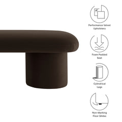 Orla Chocolate Brown Performance Velvet Bench - Ornate Home