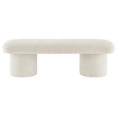 Orla Cream Chenille Upholstered Bench - Ornate Home