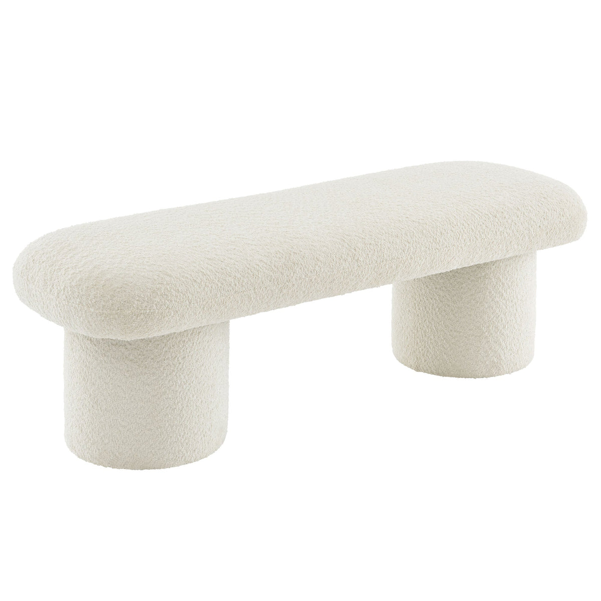 Orla Cream Chenille Upholstered Bench - Ornate Home