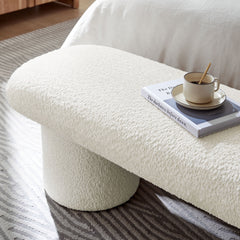Orla Cream Chenille Upholstered Bench - Ornate Home