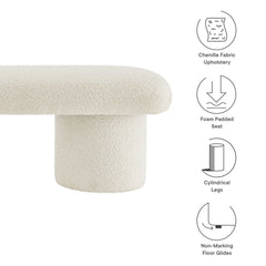 Orla Cream Chenille Upholstered Bench - Ornate Home