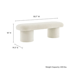 Orla Cream Chenille Upholstered Bench - Ornate Home