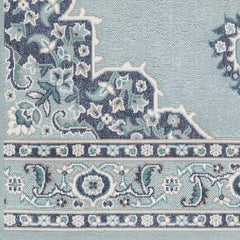 Orla Pale Blue Medallion Outdoor Area Rug - Clearance - Ornate Home