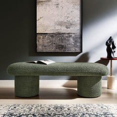 Orla Sage Chenille Upholstered Bench - Ornate Home