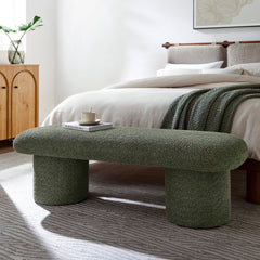 Orla Sage Chenille Upholstered Bench - Ornate Home