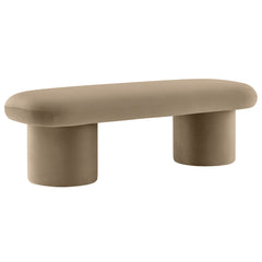 Orla Taupe Performance Velvet Bench - Ornate Home