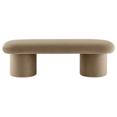 Orla Taupe Performance Velvet Bench - Ornate Home