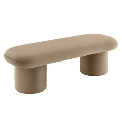 Orla Taupe Performance Velvet Bench - Ornate Home