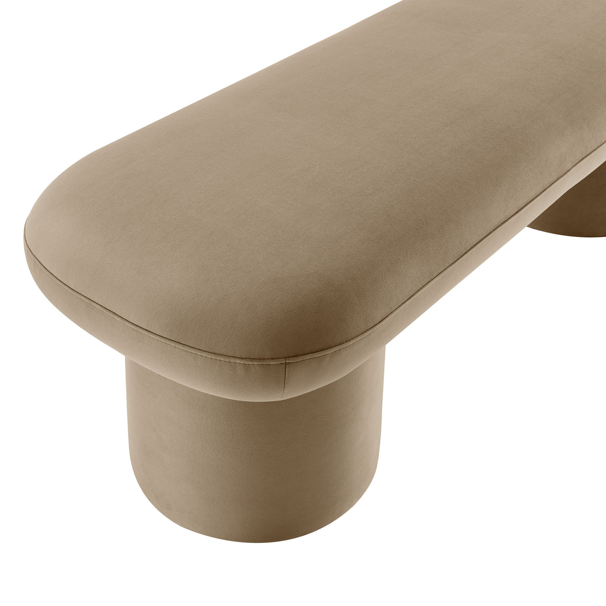 Orla Taupe Performance Velvet Bench - Ornate Home