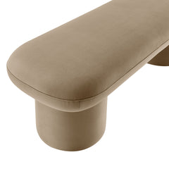 Orla Taupe Performance Velvet Bench - Ornate Home