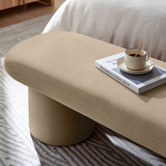 Orla Taupe Performance Velvet Bench - Ornate Home