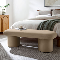 Orla Taupe Performance Velvet Bench - Ornate Home