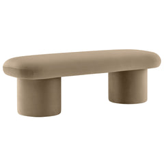 Orla Taupe Performance Velvet Bench - Ornate Home