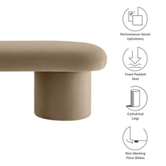 Orla Taupe Performance Velvet Bench - Ornate Home