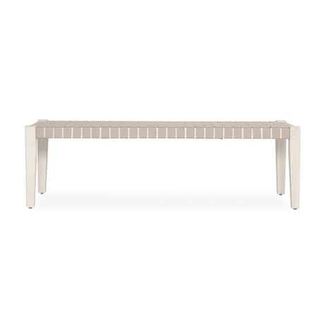Orlando Milk White/Taupe Bench - Ornate Home