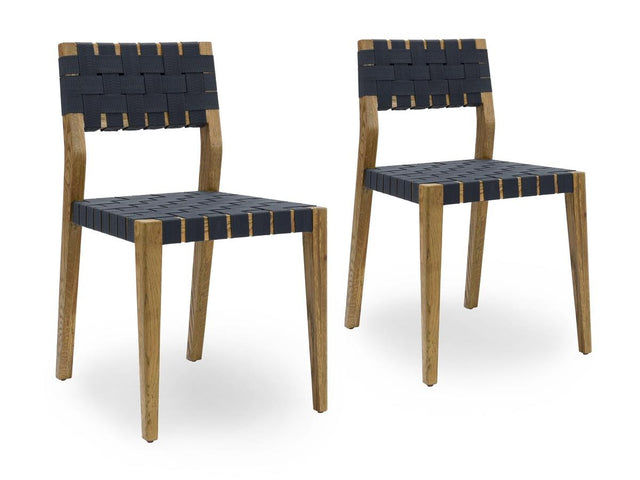 Orlando True Natural/Charcoal Dining Chair (Set of 2) - Ornate Home