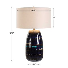 Orleans Blue Glaze Table Lamp - Ornate Home