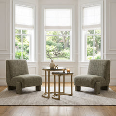Orleen Checker Green Accent Chair - Ornate Home