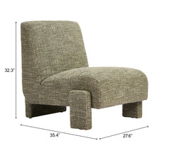 Orleen Checker Green Accent Chair - Ornate Home