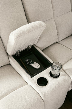 Orlen Winter Reclining Loveseat with Console - Ornate Home
