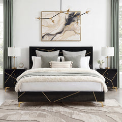 Orlo Black Eastern King Bed - Ornate Home