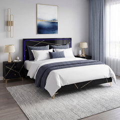 Orlo Black Eastern King Bed - Ornate Home