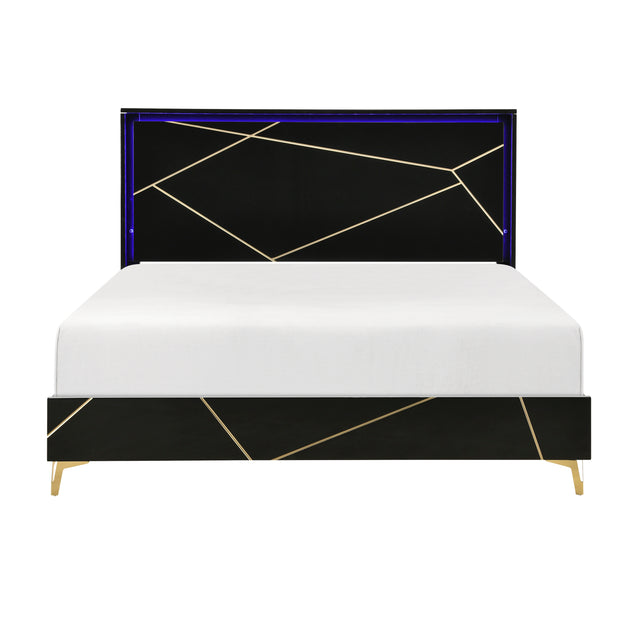 Orlo Black Eastern King Bed - Ornate Home