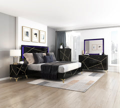 Orlo Black Eastern King Bed - Ornate Home