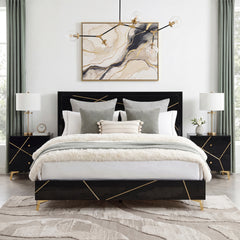 Orlo Black Eastern King Bed - Ornate Home