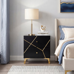 Orlo Black Nightstand - Ornate Home