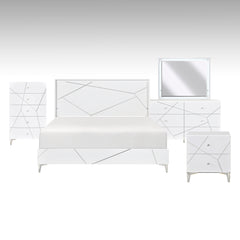 Orlo White 5pc Bedroom Set - Ornate Home