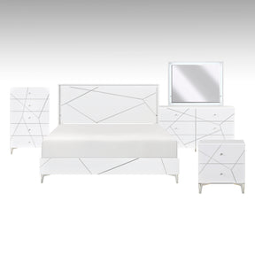 Orlo White 5pc Bedroom Set - Ornate Home