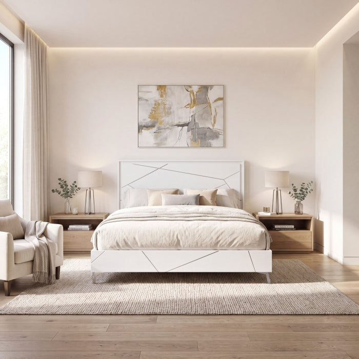 Orlo White California King Bed - Ornate Home