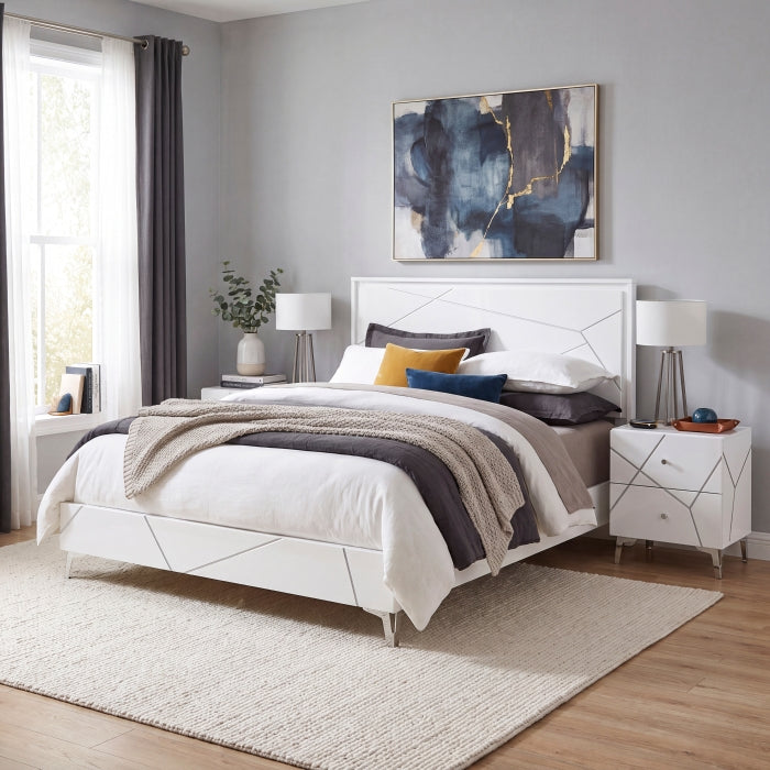 Orlo White California King Bed - Ornate Home