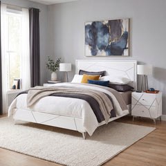 Orlo White Eastern King Bed - Ornate Home