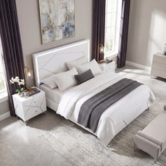 Orlo White Eastern King Bed - Ornate Home