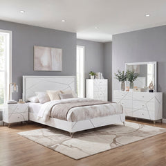 Orlo White Eastern King Bed - Ornate Home