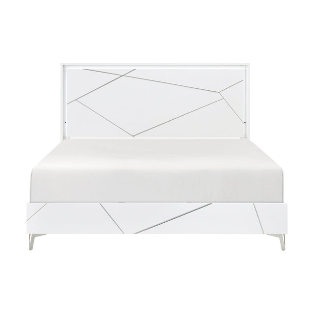 Orlo White Eastern King Bed - Ornate Home