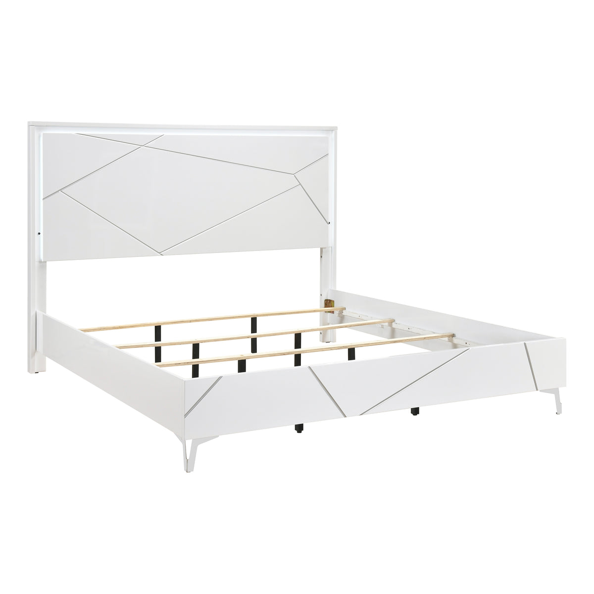Orlo White Eastern King Bed - Ornate Home