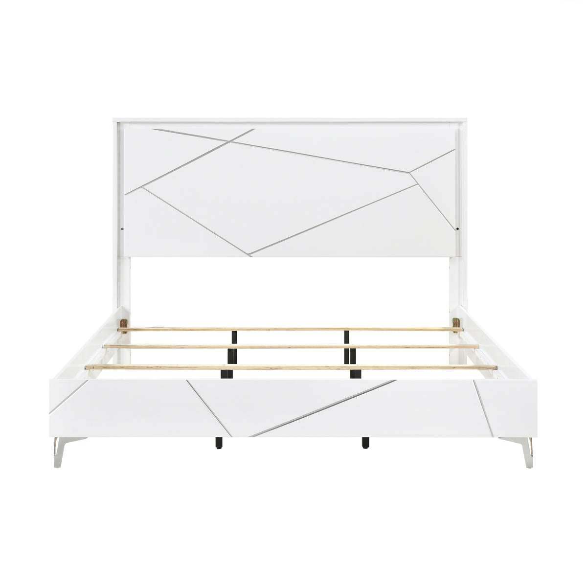 Orlo White Eastern King Bed - Ornate Home