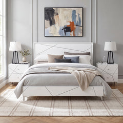 Orlo White Eastern King Bed - Ornate Home
