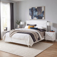 Orlo White Eastern King Bed - Ornate Home