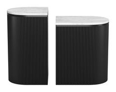 Ormara White & Black Side Table Set (2-Piece) - Ornate Home