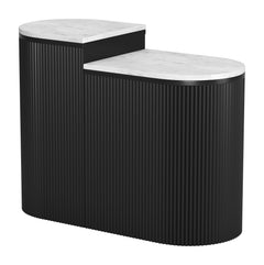 Ormara White & Black Side Table Set (2-Piece) - Ornate Home