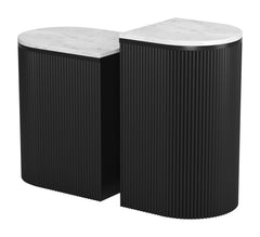 Ormara White & Black Side Table Set (2-Piece) - Ornate Home